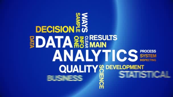 4k Data Analytics Animated Tag Word Cloud, Conception de texte Animation boucle transparente. — Video