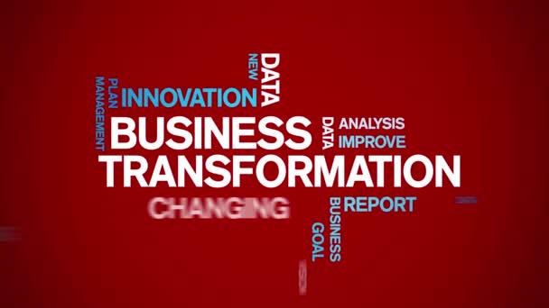 4k Business Transformation Animated Tag Word Cloud,Text Animation seamless loop — Stock Video