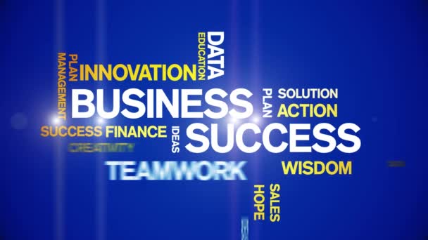 4k Business Success Animated Tag Word Cloud, Conception d'animation texte boucle transparente — Video