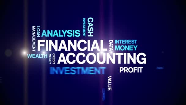 4k Financial Accounting Animated Tag Word Cloud, Text Animation nahtlose Schleife. — Stockvideo