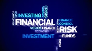 4k Finansal Risk Animasyon Sözcük Bulutu, Metin Tasarımı Kusursuz Döngü.