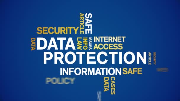 4k Data Protection Animated Tag Word Cloud,Text Design big data Animation loop. — Stock video