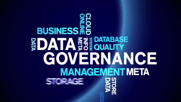 4k Data Governance Animated Tag Word Cloud,Text Design Animation seamless loop. Royalty Free Stock Video