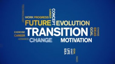 Geçiş animasyon kelime bulutu, tasarım animasyon tipografisi kusursuz döngü.