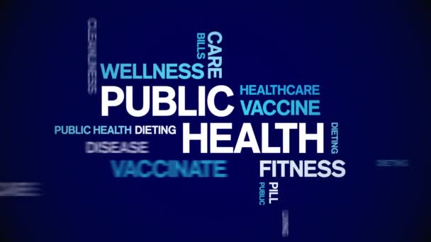 Public Health animierte Wort-Wolke, Design-Animation Typografie nahtlose Schleife. — Stockvideo