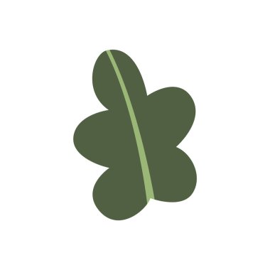 Yeşil yaprakların şirin düz simgesi. Sonbahar eşyası, nesne. Dekoratif unsur, tebrik kartı tasarımı için tırman, reklam afişleri ve ilanlar, e-postalar. Şükran Günü için şölen dekorasyonu..