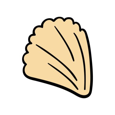 Şirin karalama tarzı kabuk. Denizde yaz tatilinin sembolü. Sahilde bul. Sezonluk tasarım elementi. Çıkartmalar için yazdır. Paket tasarımı için tırman.