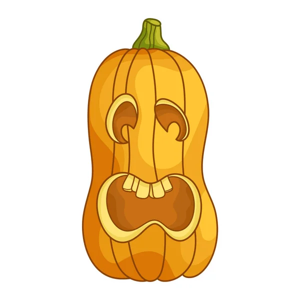 Jack Lanterne Tête Citrouille Peur Personnage Traditionnel Pour Halloween Élément — Image vectorielle