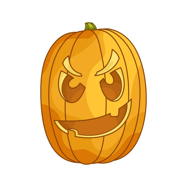 Tête Citrouille Jack Lanterne Colère Personnage Traditionnel Pour Halloween Élément — Image vectorielle