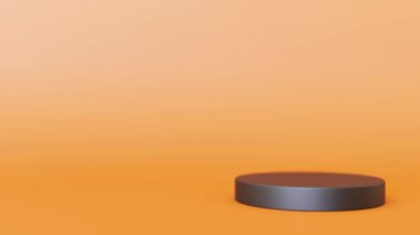 Shopping cart, trolley with gift boxes, Halloween decoration and text SALE on orange background. Halloween shopping, sale. Special offer, good price, deal. Banner with copy space. 3D rendering