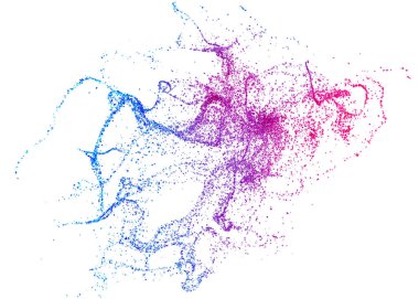 Beyaz arkaplanda izole edilmiş renkli sim parçacıkları. Parlak konfeti. Parti, Mutlu Noeller, Mutlu yıllar dekorasyonu. Doğum günü, kutlama, etkinlik kartı için element. 3B görüntüleme
