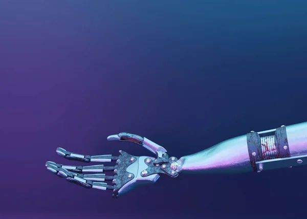 Futuristic Layout Robot Arm Copy Space Your Text Artificial Intelligence — Stock Photo, Image