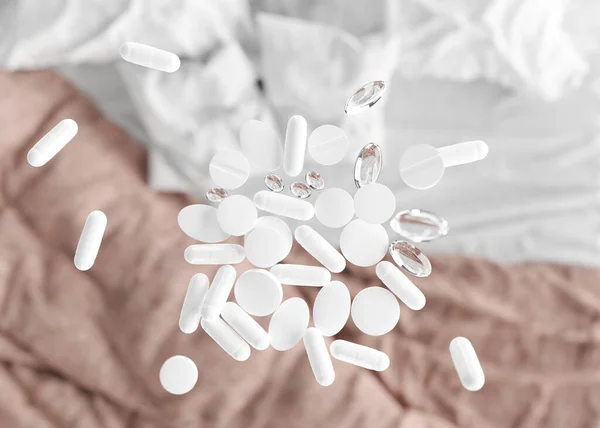 Des Pilules Blanches Médicaments Comprimés Pharmacie Concept Maladie Malade Être — Photo