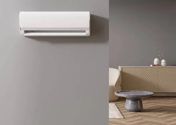 Moderne Airco Hangend Aan Muur Kamer Koelmiddel Voor Warm Klimaat — Stockfoto