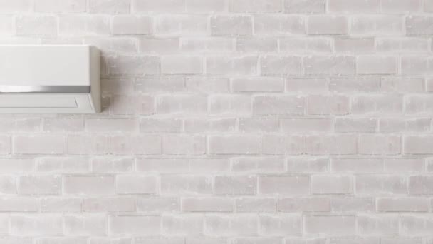 Moderno Condizionatore Aria Appeso Muro Camera Prodotto Raffreddamento Clima Caldo — Video Stock