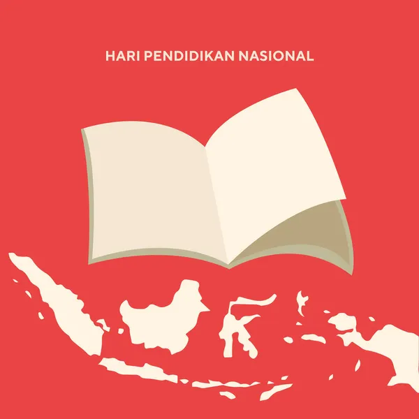 Hari Pendidikan Nasional Tłumaczenie Narodowy Dzień Edukacji — Wektor stockowy