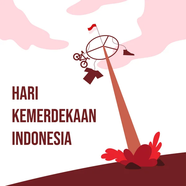 Ilustración Vectorial Para Día Independencia Indonesia — Vector de stock