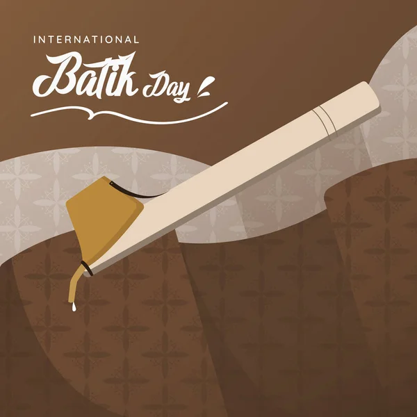 Vector Illustration International Batik Day Перекладач Hari Batik Internasional — стоковий вектор