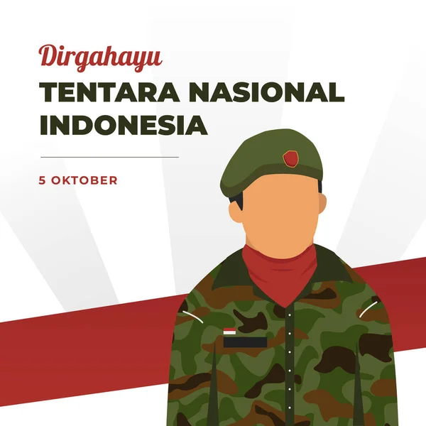 Векторная Иллюстрация Индонезийскому Военному Дню Перевести Hari Tentara Nasional Indonesia — стоковый вектор