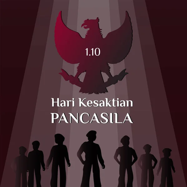 Εικονογράφηση Διάνυσμα Ημέρας Pancasila Sanctity Ilustrasi Vektor Hari Kesaktian Pancasila — Διανυσματικό Αρχείο
