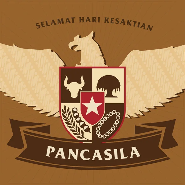Ilustrasi Vektor Hari Kesaktian Pancasila Pancasila Sanctity Day Εικονογράφηση Διάνυσμα — Διανυσματικό Αρχείο