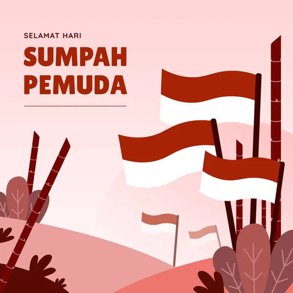 Vector Illustration Youth Promisdge Day Перекладач Hari Sumpah Pemuda — стоковий вектор