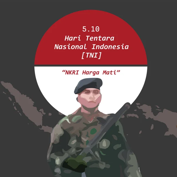 Indonesia Día Nacional Del Ejército Ilustración Vectorial Ilustrasi Vektor Hari — Vector de stock