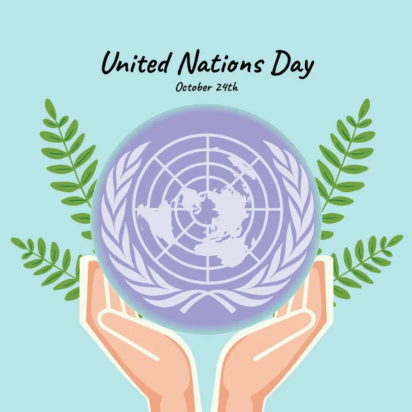Birleşmiş Milletler Günü Vektör Llüstrasyonu Ilustrasi Vektör Hari Pbb — Stok Vektör