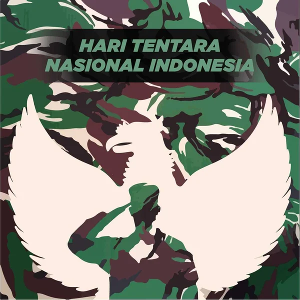 Ilustrasi Vektor Hari Tentara Indonesia Nasional Día Nacional Del Ejército — Vector de stock