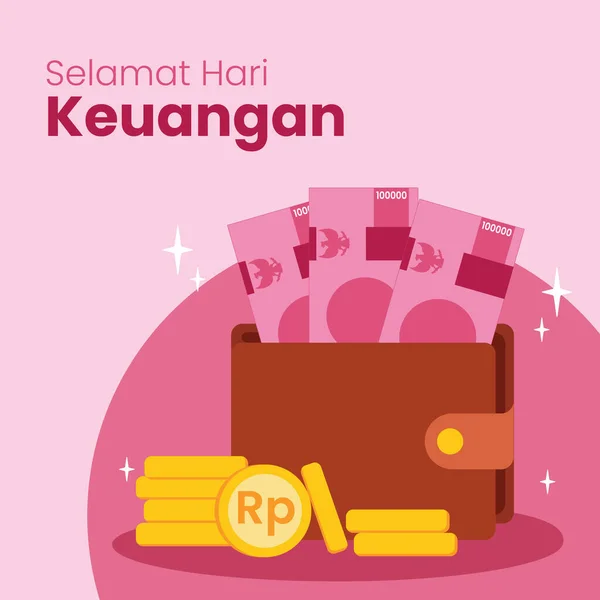 インドネシアのお金の日のためのイラスト — ストックベクタ