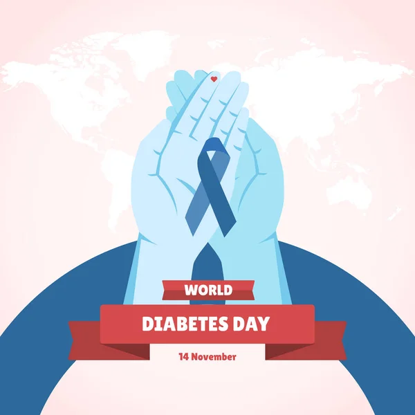 Ilustração Vetorial Para Dia Mundial Diabetes —  Vetores de Stock