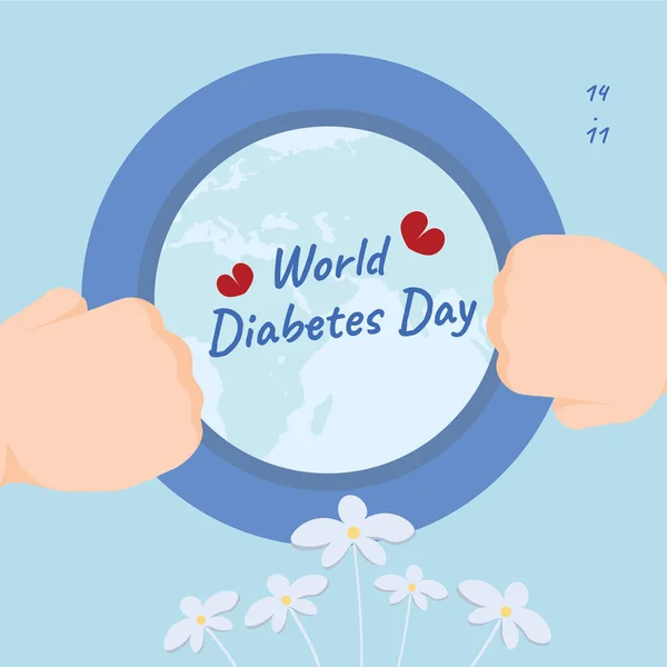 Ilustração Vetor Dia Mundial Diabetes Ilustrasi Vektor Hari Diabetes Internasional —  Vetores de Stock