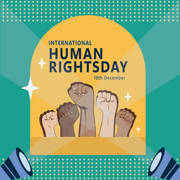 Uluslararası Nsan Hakları Günü Vektör Llüstrasyonu Vektör Ilustrasi Hak Asasi — Stok Vektör