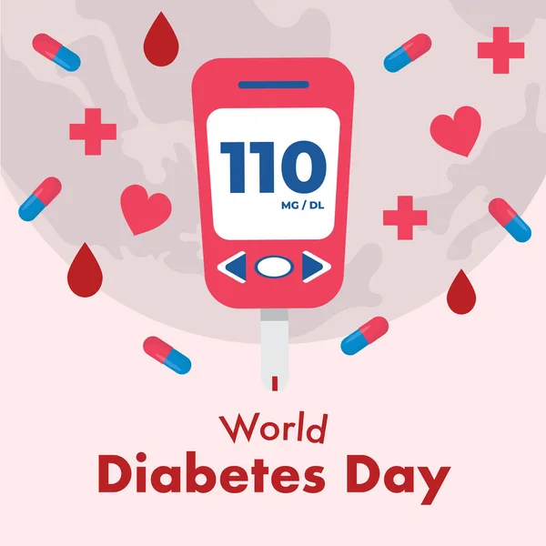 Ilustração Para Dia Mundial Diabetes —  Vetores de Stock