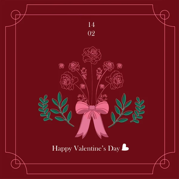 Illustrazione Vettoriale San Valentino Ilustrasi Vektor Hari Valentine — Vettoriale Stock