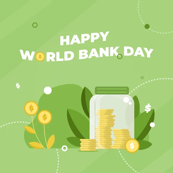 Vector Illustration Happy World Bank Day — Stock Vector