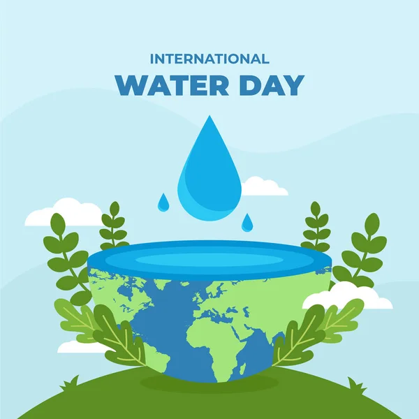 Εικονογράφηση Διανύσματος Για Διεθνή Ημέρα Νερού — Διανυσματικό Αρχείο