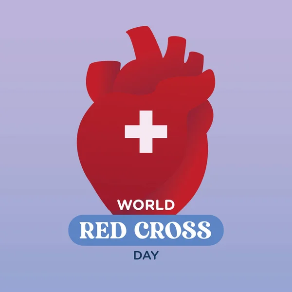 Ilustração Vetor Coração Médico Para Dia Mundial Cruz Vermelha —  Vetores de Stock