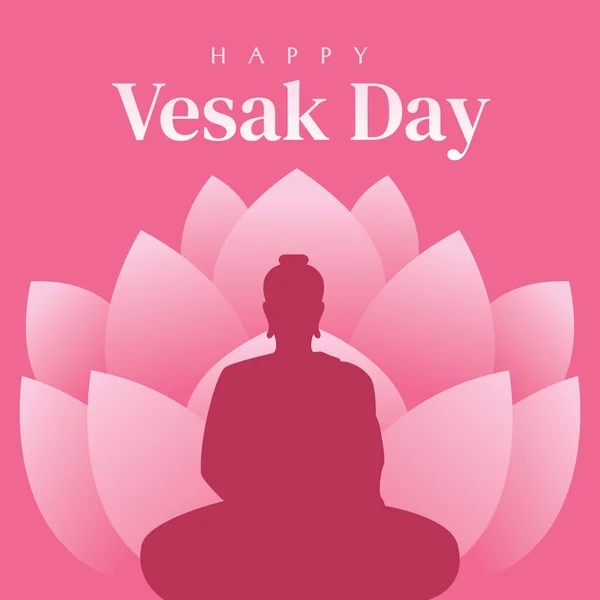Happy Vesak Day Vector Illustration - Stok Vektor