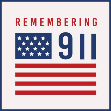 911 Vatansever Günü Vektör İllüstrasyonunu Hatırlamak