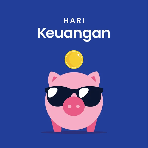 National Finance Day Vector Illustration Piggy Bank — стоковий вектор