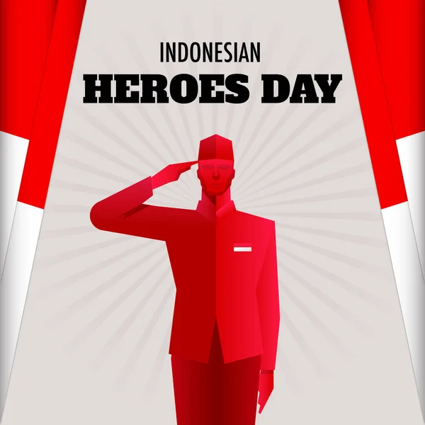 Illustration För Indonesiska Hjältar Dag — Stock vektor