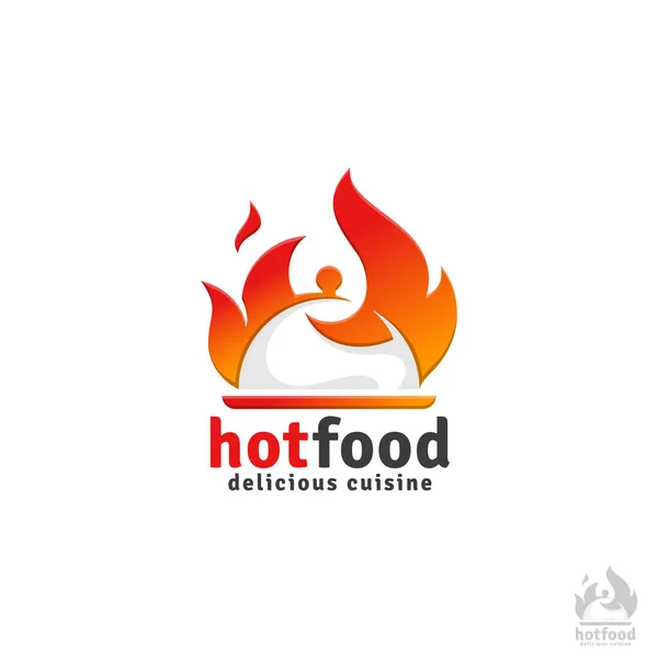 Modello Logo Hot Food — Vettoriale Stock