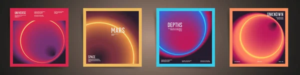 Neon Moderní Art Square Cover Design Sociální Média Čtvercový Post — Stockový vektor