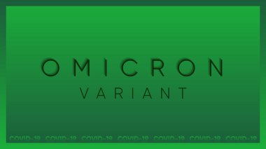 Omicron varyant covid-19 arkaplan çizimi. 2022 Coronavirus omicron varyantıyla ilgili haber pankartı ya da sosyal medya paylaşımı için yeşil kart tasarımı. Yeşil renkli vektör modern grafik çizimi.