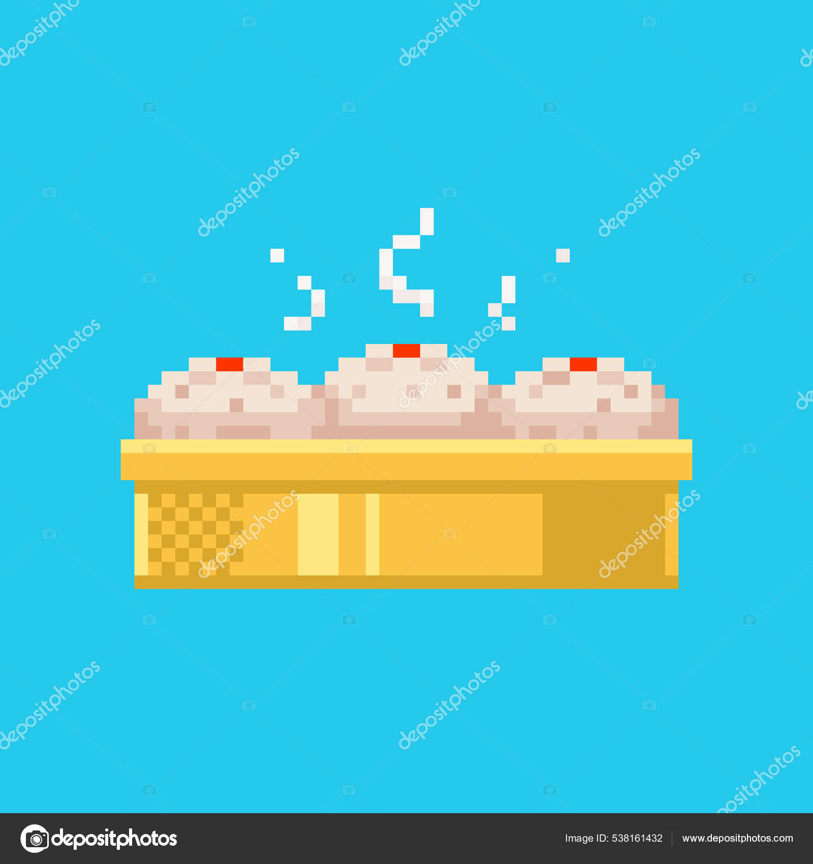 Pixel Art Ice Cream Set Retro Video Game Collection Of 8 Bit Ice