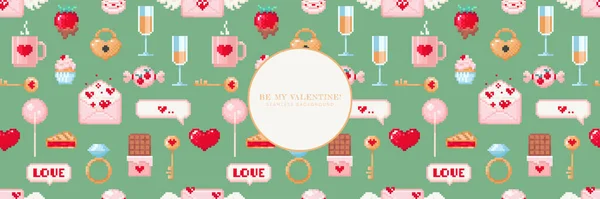 아름다운 발렌타인데 디자인 페이지 모자이크 스타일 초콜릿 Vector — 스톡 벡터