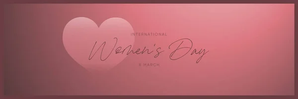 深粉色8月8日假日背景与充满活力的坡度 国际妇女日贺卡顶视图平铺框 文字的位置 心形元素 — 图库矢量图片