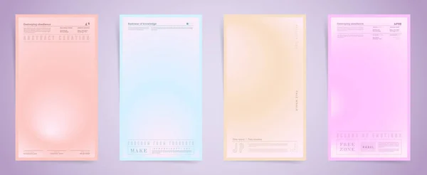 Prosté Jaro Vertikální Příběhy Gradient Cover Šablony Design Set Poster — Stockový vektor