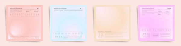 Plain Spring Square Grade Cover Template Design Set Poster Social — Διανυσματικό Αρχείο